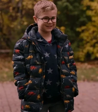 Ginny & Georgia S02 Austin Miller Dinosaur Puffer Jacket