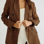 Good Trouble S04 Malika Williams Checked Brown Blazer