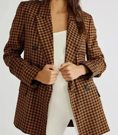 Good Trouble S04 Malika Williams Checked Brown Blazer