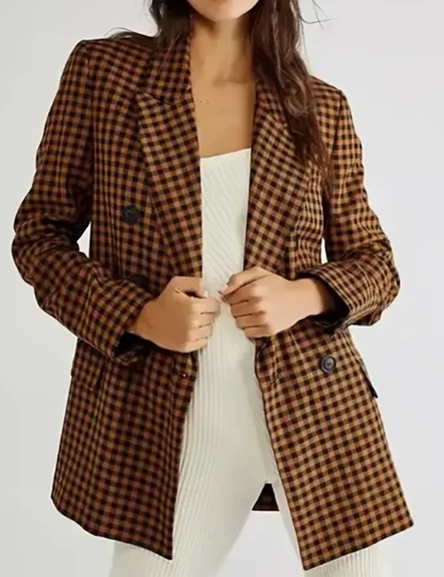 Good Trouble S04 Malika Williams Checked Brown Blazer Good Trouble S04 Malika Williams Checked Brown Blazer
