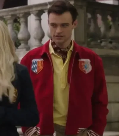 Gossip Girl Reboot S02 Max Wolfe Red Bomber Jacket