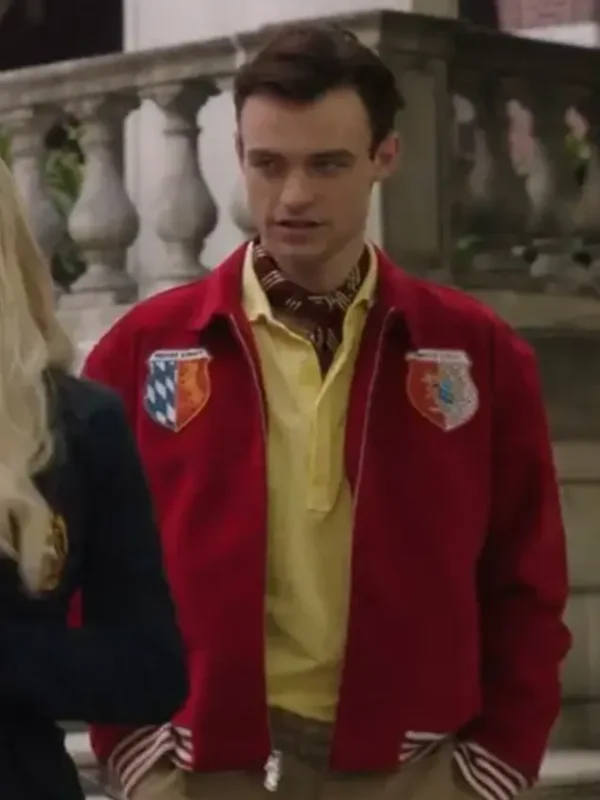 Gossip Girl Reboot S02 Max Wolfe Red Bomber Jacket