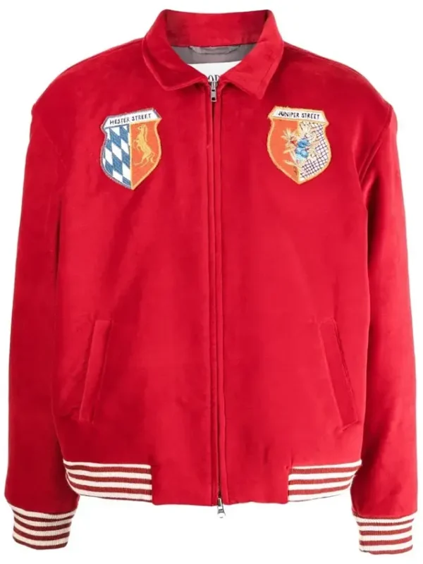 Gossip Girl Reboot S02 Max Wolfe Red Bomber Jacket