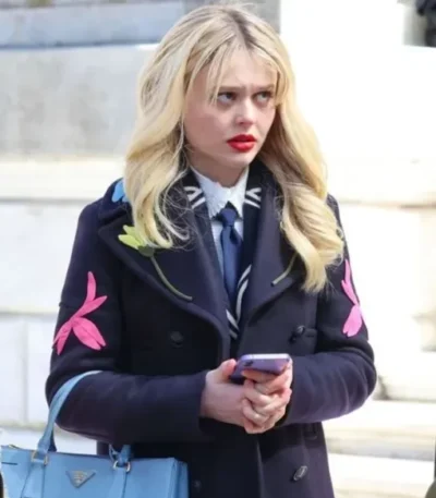 Gossip Girl S02 Emily Alyn Lind Black Coat