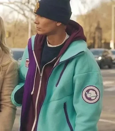 Gossip Girl S02 Evan Mock Turquoise Fleece Jacket