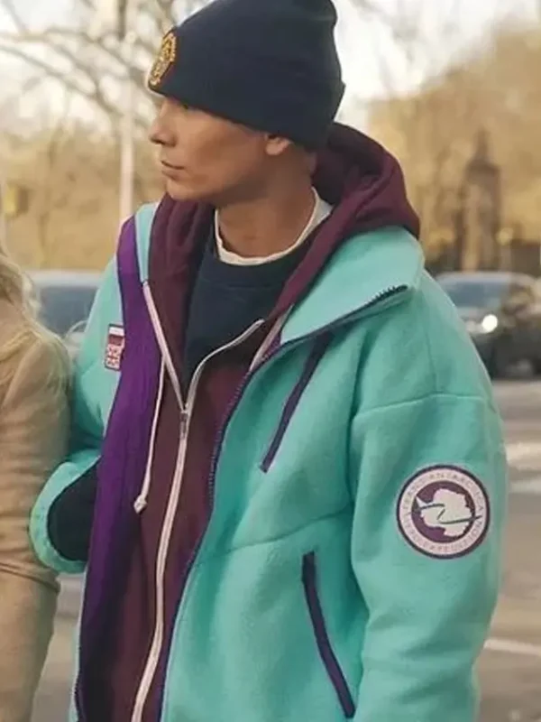 Gossip Girl S02 Evan Mock Turquoise Fleece Jacket