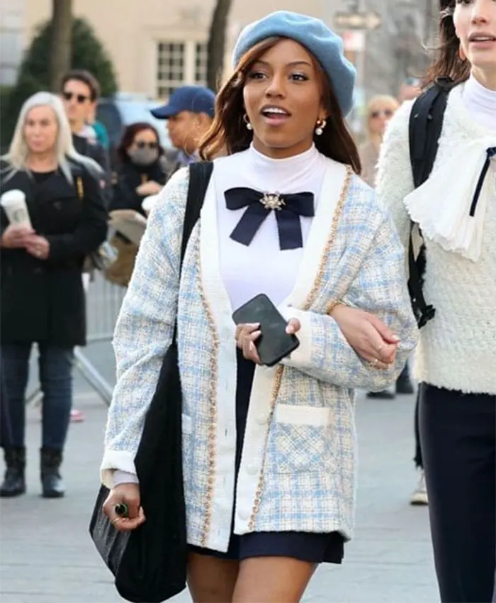 Gossip Girl S02 Savannah Lee Smith Blue Plaid Jacket Gossip Girl S02 Savannah Lee Smith Blue Plaid Jacket