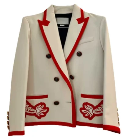 Gossip Girl S02 Savannah Lee Smith Red Piping White Blazer