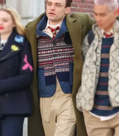 Gossip Girl S02 Thomas Doherty Green Trench Coat