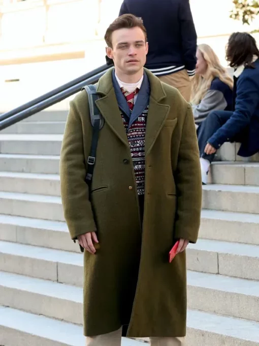 Gossip Girl S02 Thomas Doherty Green Trench Coat Gossip Girl S02 Thomas Doherty Green Trench Coat