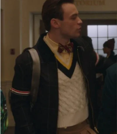 Gossip Girl SO2 Thomas Doherty Blue Check Jacket