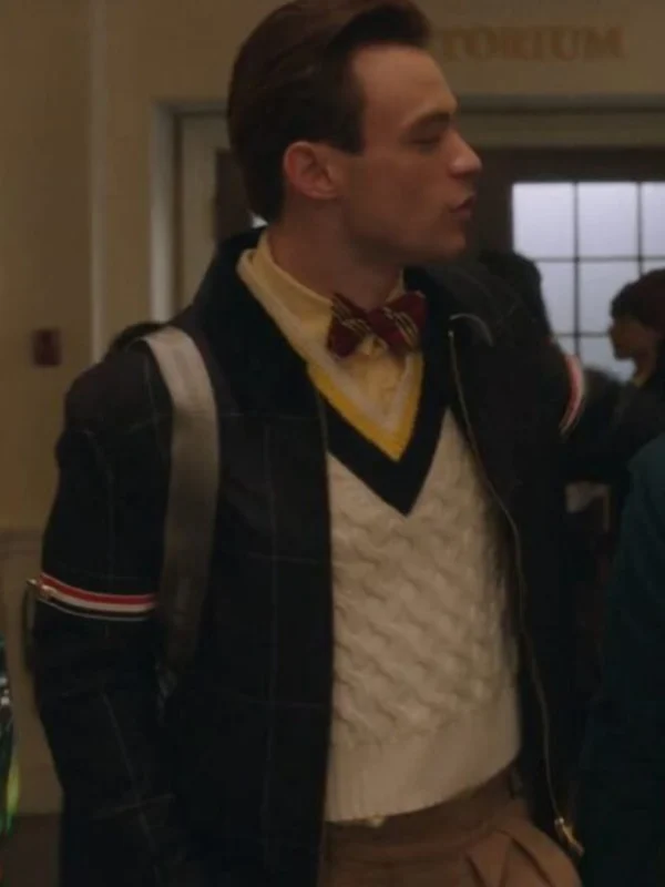 Gossip Girl SO2 Thomas Doherty Blue Check Jacket