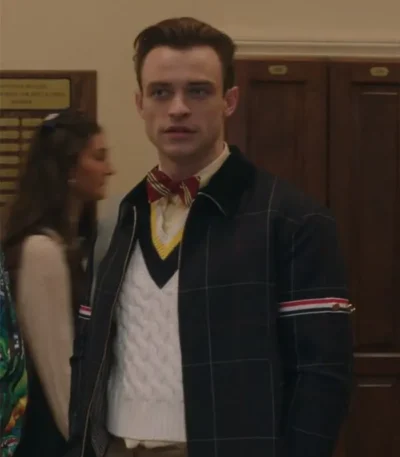 Gossip Girl SO2 Thomas Doherty Blue Check Jacket