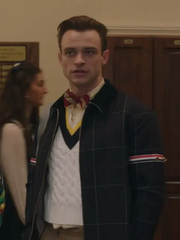 Gossip Girl SO2 Thomas Doherty Blue Check Jacket