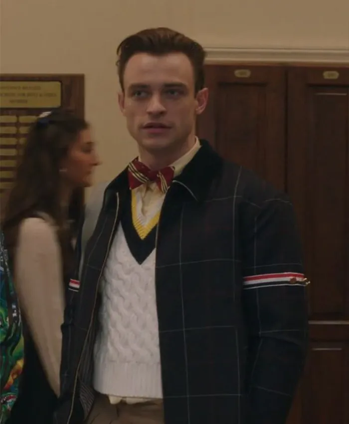 Gossip Girl SO2 Thomas Doherty Blue Check Jacket Gossip Girl SO2 Thomas Doherty Blue Check Jacket