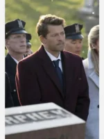 Gotham Knights 2023 Misha Collins Maroon Coat