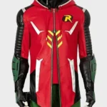 Gotham Knights Robin Red Leather Jacket