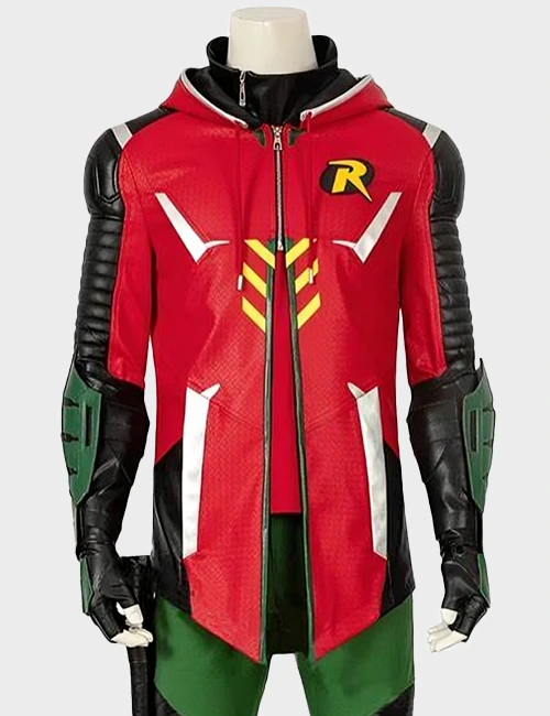 Gotham Knights Robin Red Leather Jacket Gotham Knights Robin Red Leather Jacket