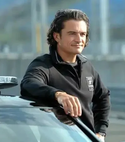 Gran Turismo 2023 Orlando Bloom Black Bomber Jacket