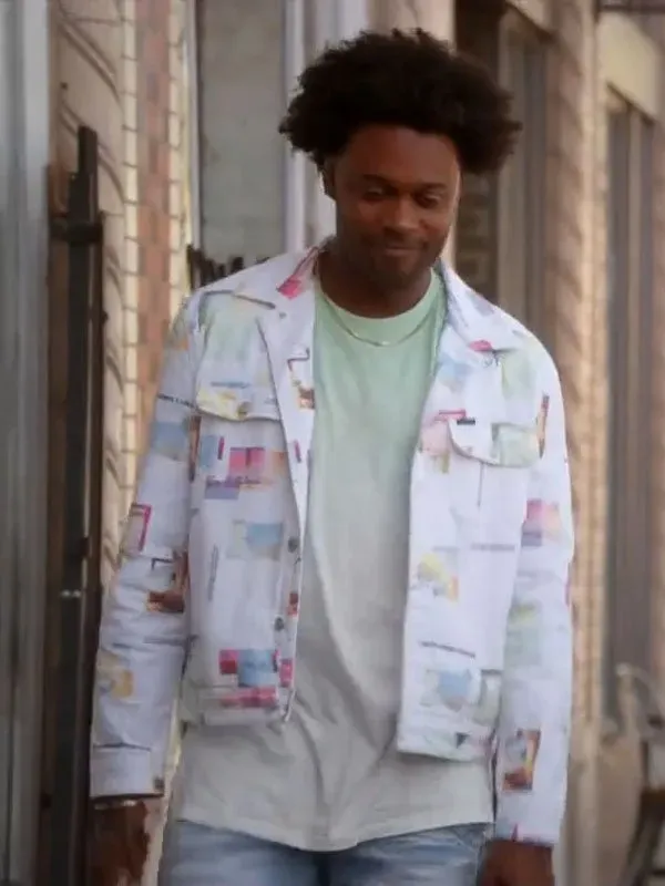 Grand Crew S02 Echo Kellum Printed White Shirt Grand Crew S02 Echo Kellum Printed White Shirt