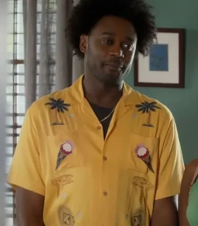 Grand Crew S02 Echo Kellum Printed Yellow Shirt