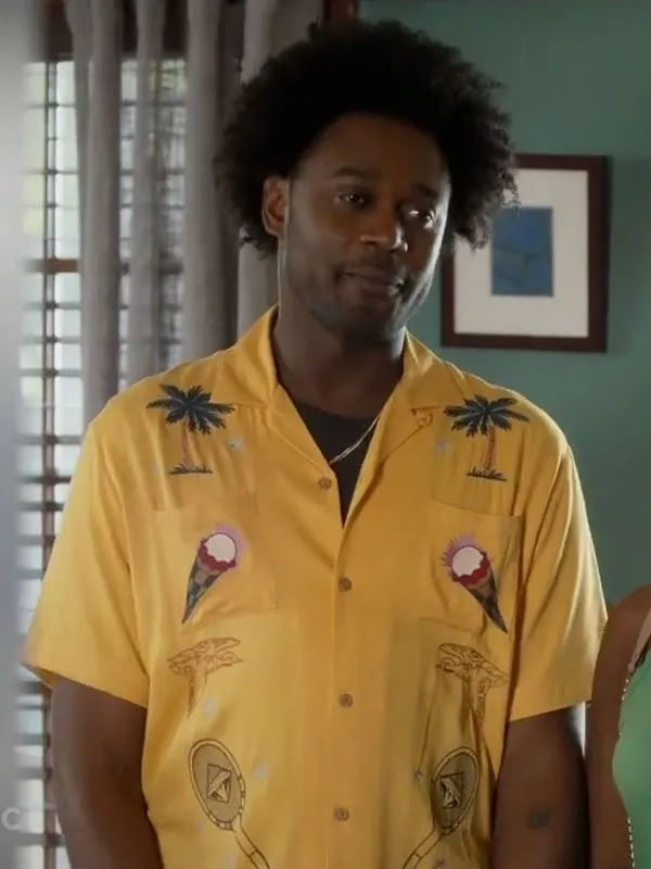 Grand Crew S02 Echo Kellum Printed Yellow Shirt Grand Crew S02 Echo Kellum Printed Yellow Shirt