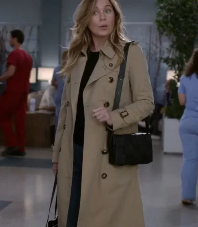 Greys Anatomy Ellen Pompeo Beige Coat