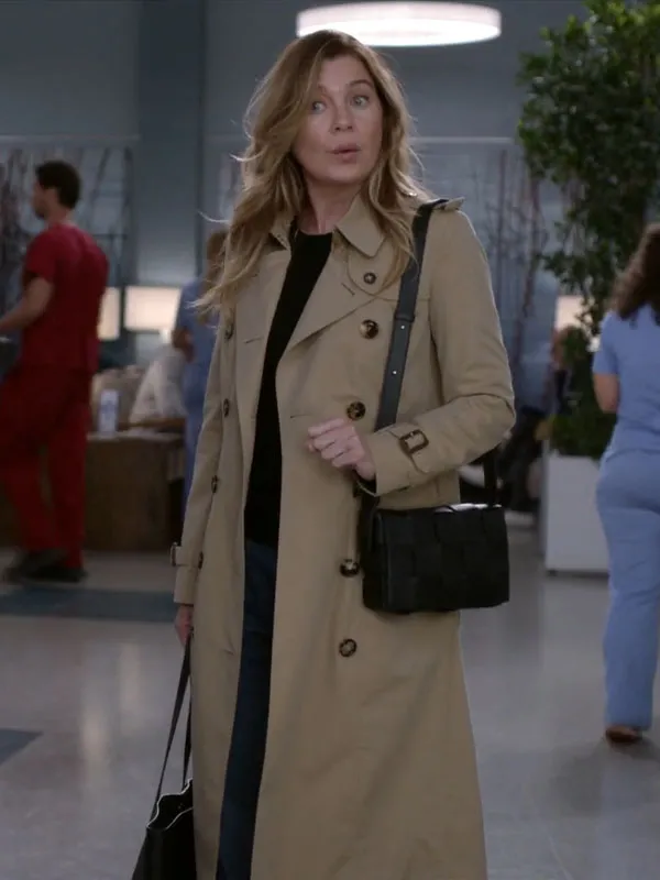 Greys Anatomy Ellen Pompeo Beige Coat Greys Anatomy Ellen Pompeo Beige Coat