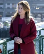 Grey’s Anatomy Ellen Pompeo Maroon Coat