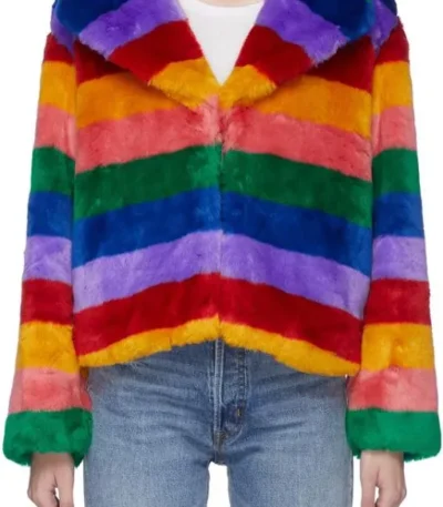 Grown-Ish Zoey Johnson Rainbow Fur Coat