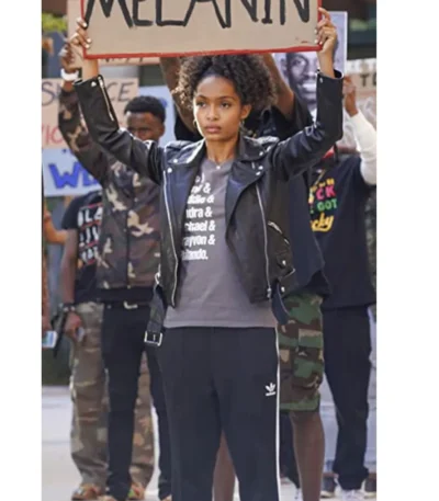 Grown-ish S04 Zoey Johnson Black Leather Jacket