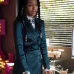 Grown-ish S04 Zoey Johnson Satin Green Blazer