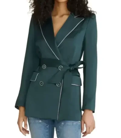 Grown-ish S04 Zoey Johnson Satin Green Blazer