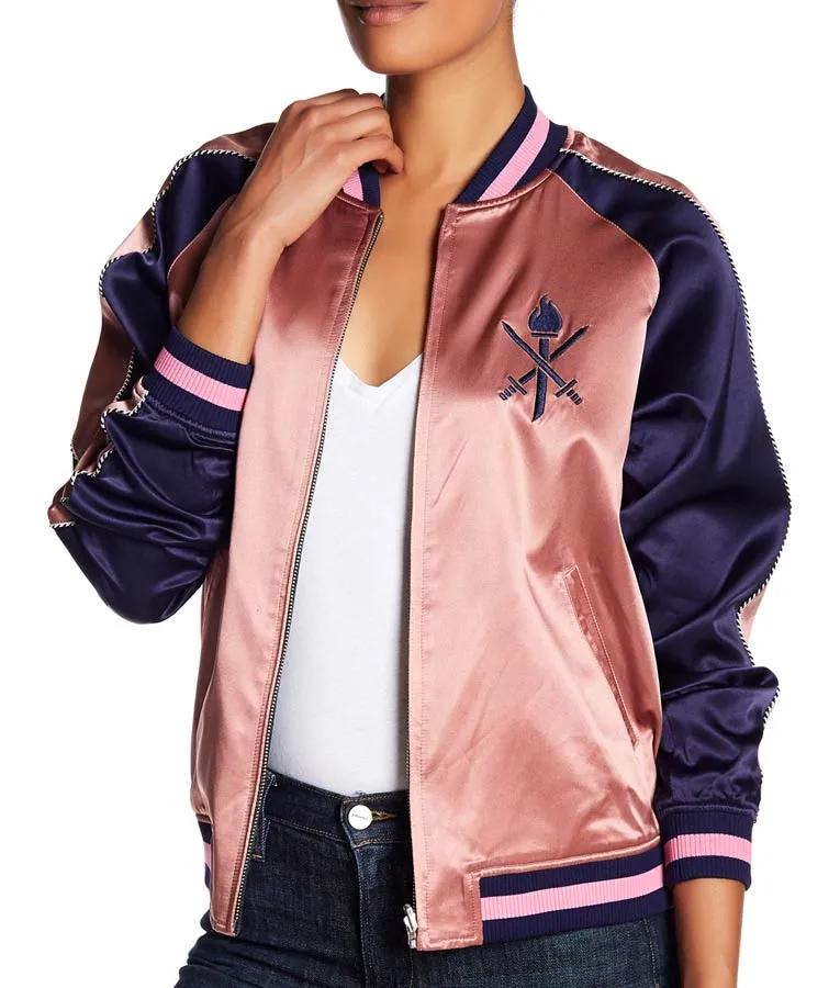 Grown-ish Zoey Johnson Pink Bomber Jacket Grown-ish Zoey Johnson Pink Bomber Jacket