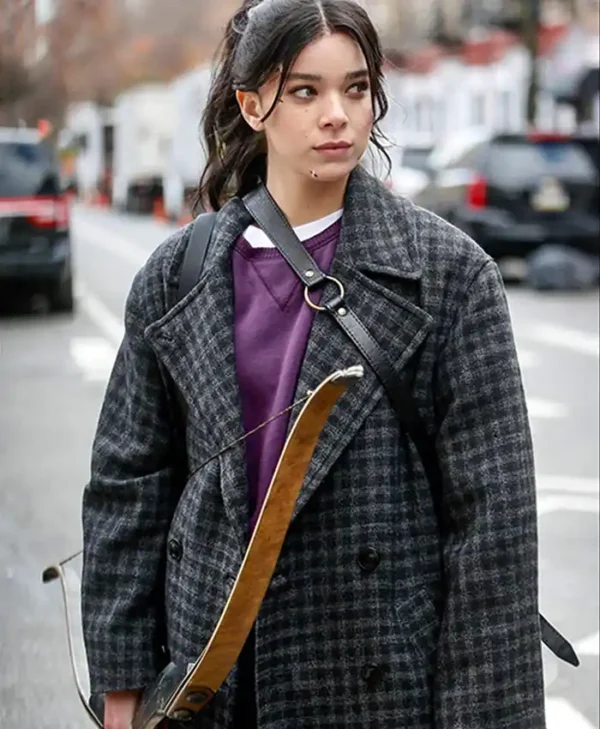 Hailee Steinfeld Hawkeye Black Plaid Coat