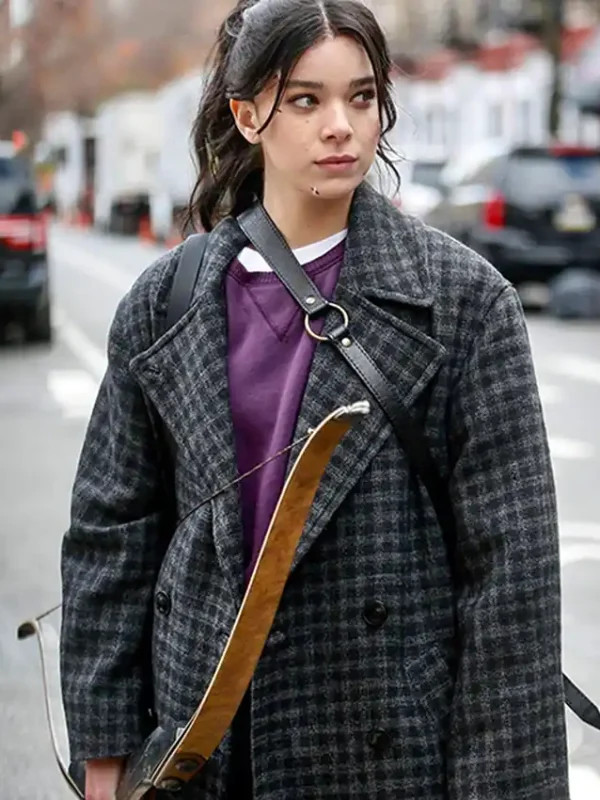 Hailee Steinfeld Hawkeye Black Plaid Coat