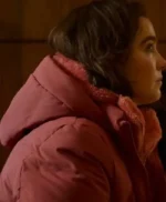 Haley Lu Richardson Love At First Sight Pink Puffer Jacket