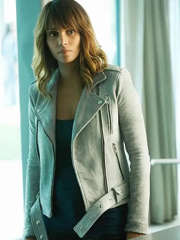 Halle Berry Extant Biker Leather Jacket Halle Berry Extant Biker Leather Jacket