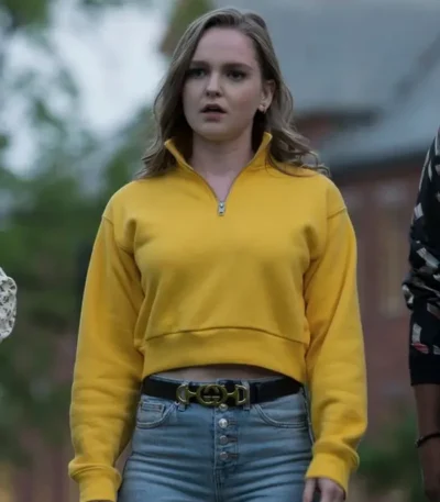 Hallea Jones Locke and Key S1 E9 Yellow Cropped Jacket