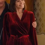Happiest Season 2020 Tipper Red Velvet Coat