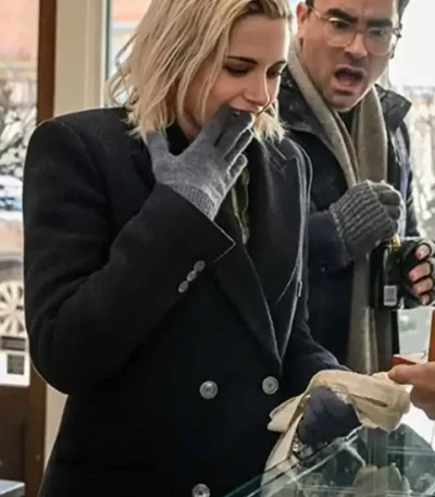 Happiest Season Kristen Stewart Black Trench Coat