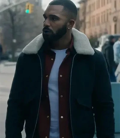 Harlem Ian Walker Black Fur Jacket