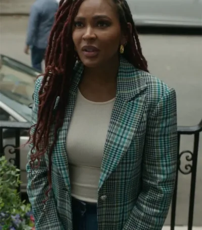 Harlem Meagan Good Plaid Blazer