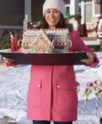 Haul Out The Holly Lit Up 2023 Lacey Chabert Pink Wool Coat