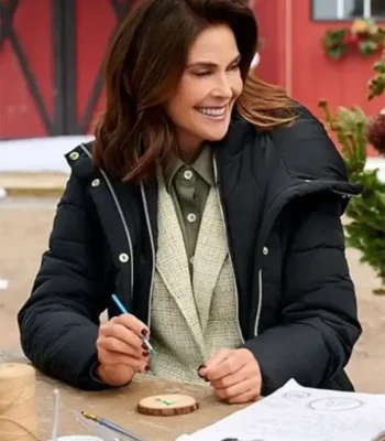 How to Fall in Love by Christmas Teri Hatcher Black Puffer Jacket