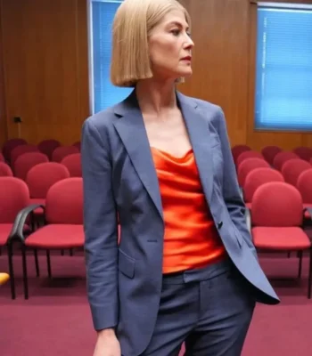 Marla Grayson I Care a Lot Rosamund Pike Grey Blazer