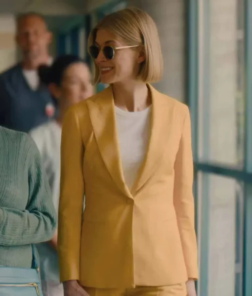 Marla Grayson I Care a Lot Yellow Blazer Coat Marla Grayson I Care a Lot Yellow Blazer Coat