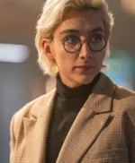 Ian Wright Quantum Leap Crop Checked Blazer