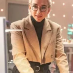 Ian Wright Quantum Leap Crop Checked Blazer