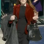 Inventing Anna Delvey Red Velvet Coat